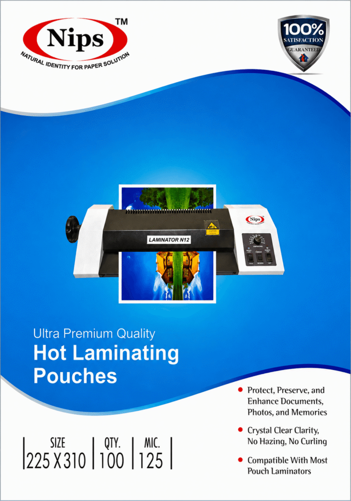 Nips A4 hot laminating pouches 125 micron for document lamination